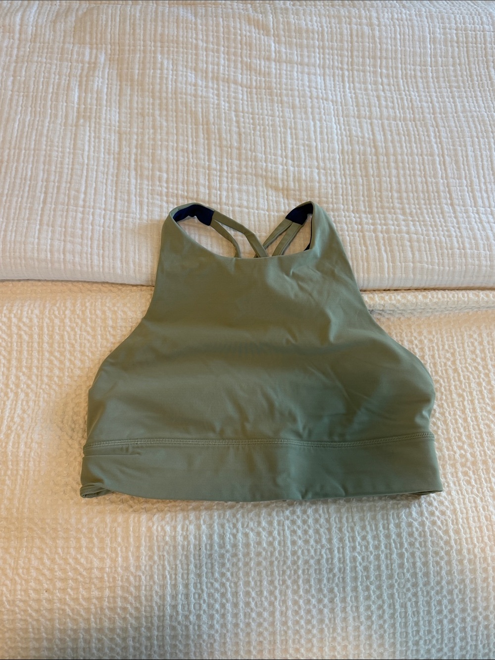 lululemon athletica Olive Green and Navy Strappy Sports Bra